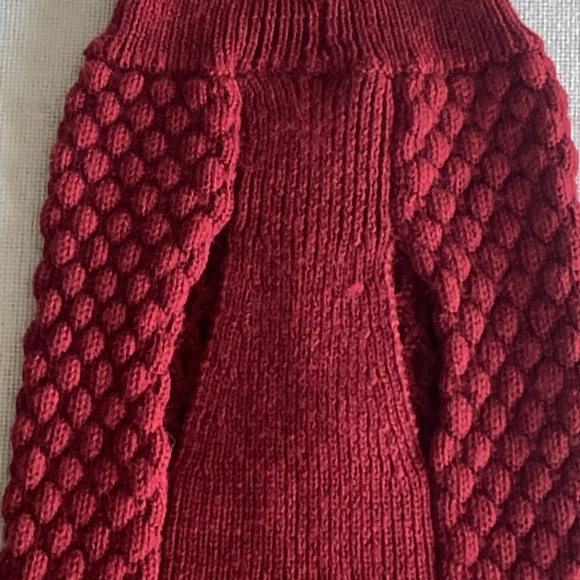 Woolrich Turtleneck Cableknit Pet Dog Sweater Vest Maroon Size Medium - Picture 6 of 14